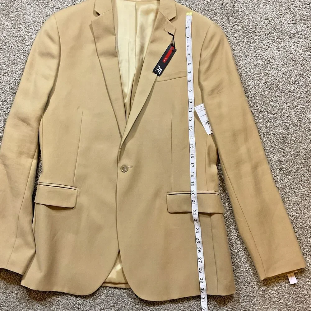 J Ferrari JF Mens Sport Coat Suit Jacket Blazer Slim Fit Florence‎ Brown 42L NWT